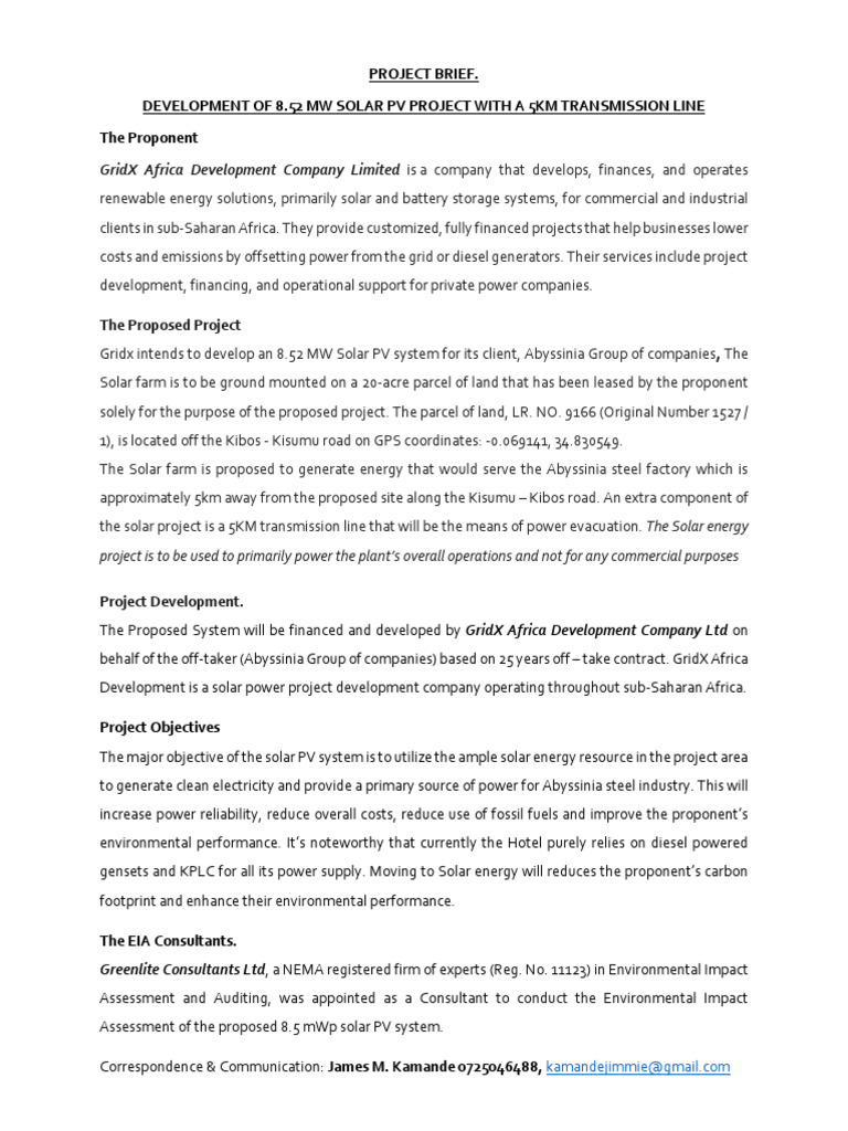 8.52 MW Solar PV Project Development | PDF | Solar Power | Photovoltaics