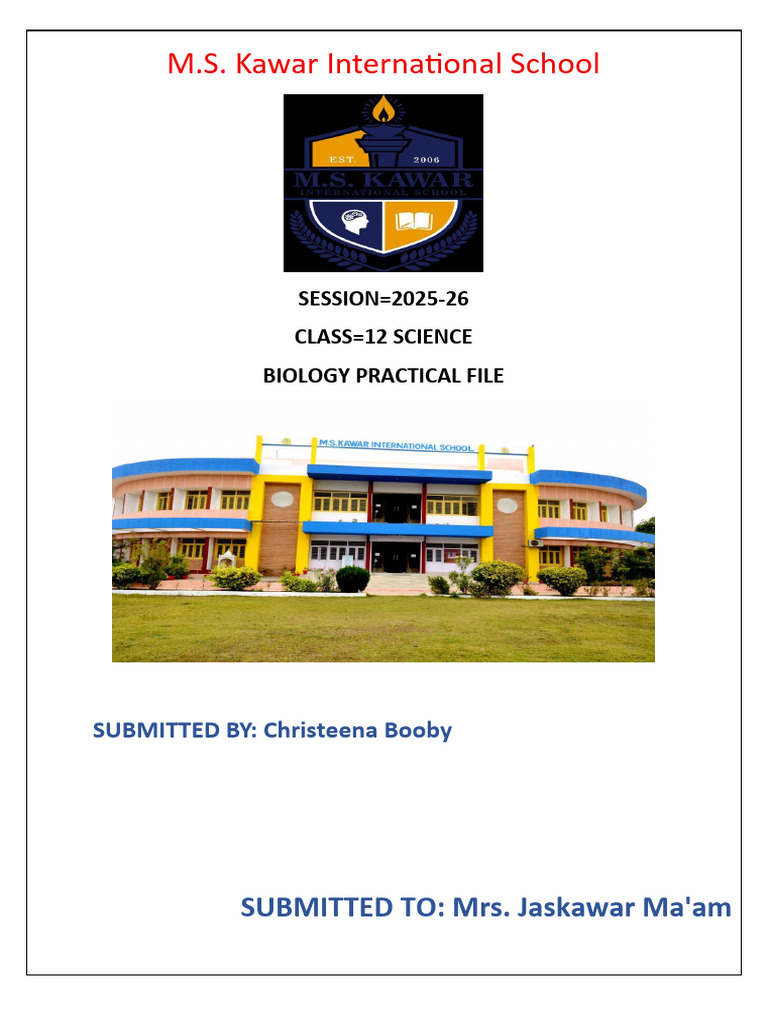 Class 12 Science Biology Practical File | PDF