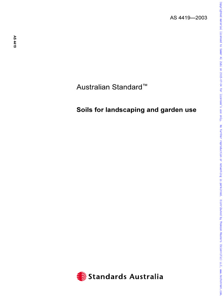Australian Standard: Soils For Landscaping and Garden Use | PDF | Soil ...