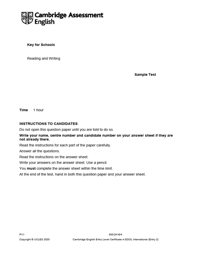 KFS RW SAMPLE TEST2 Question Paper PDF | PDF | Denali