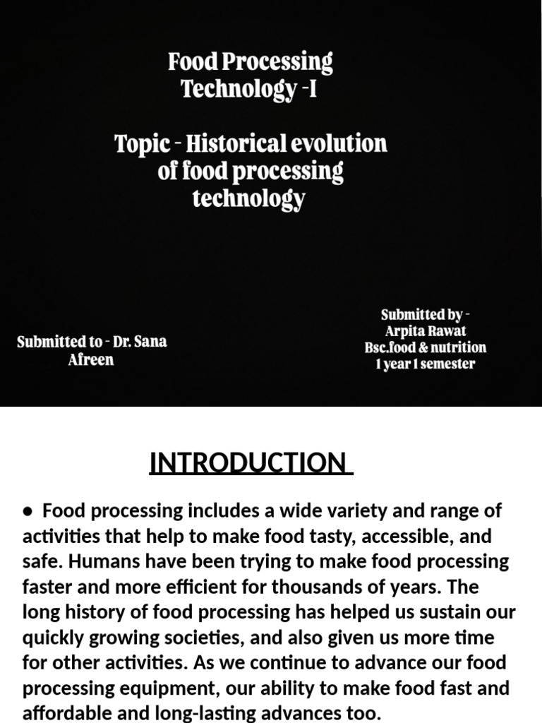 Evolution Of Food Processing Techniques Pdf Food Preservation 
