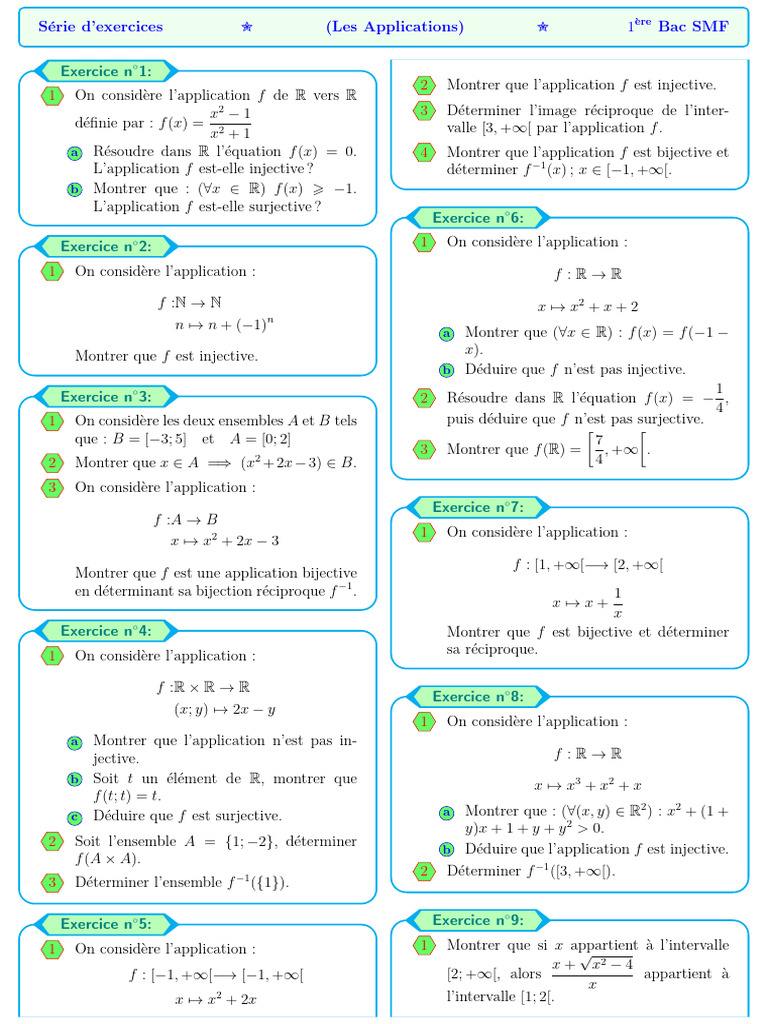 Exercices sur les applications mathématiques | PDF | Logique ...