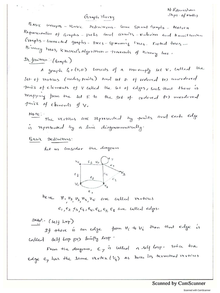 DM - Unit-V - Graph Theory | PDF