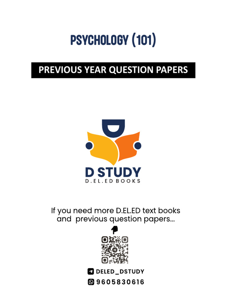 Previous Year Psychology Papers | PDF