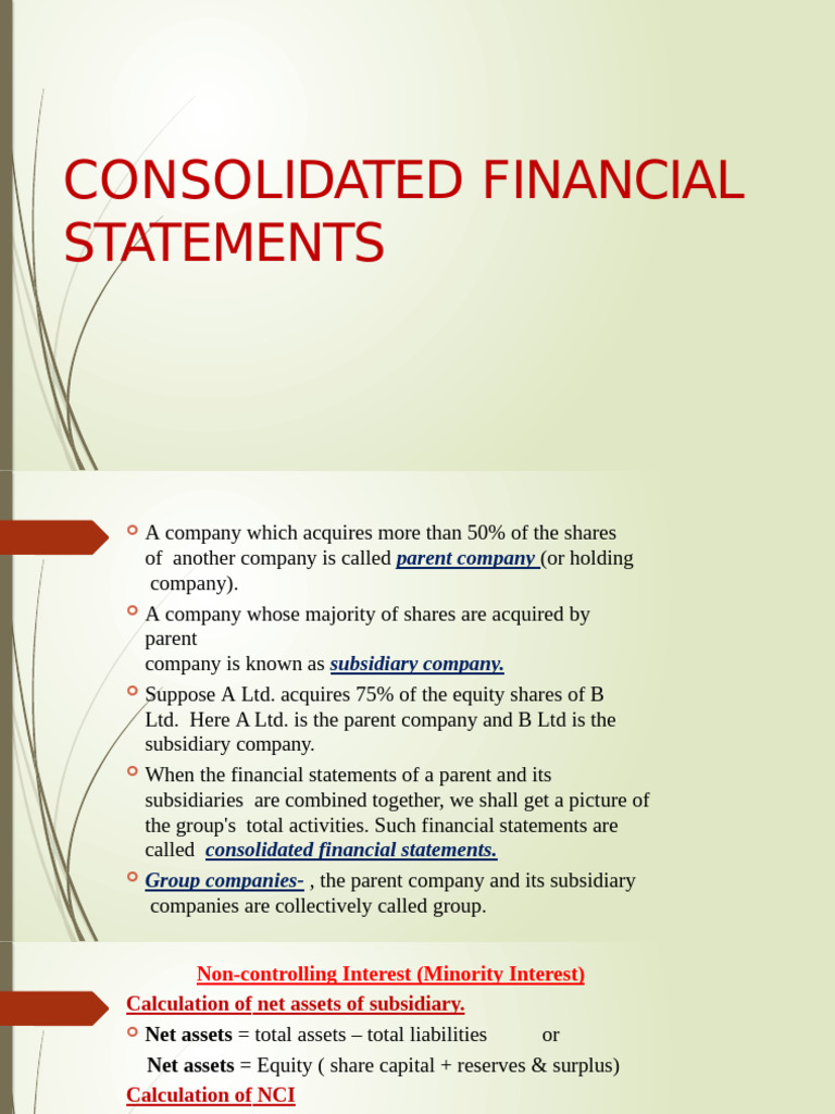Understanding Consolidated Financial Statements | PDF | Balance Sheet ...