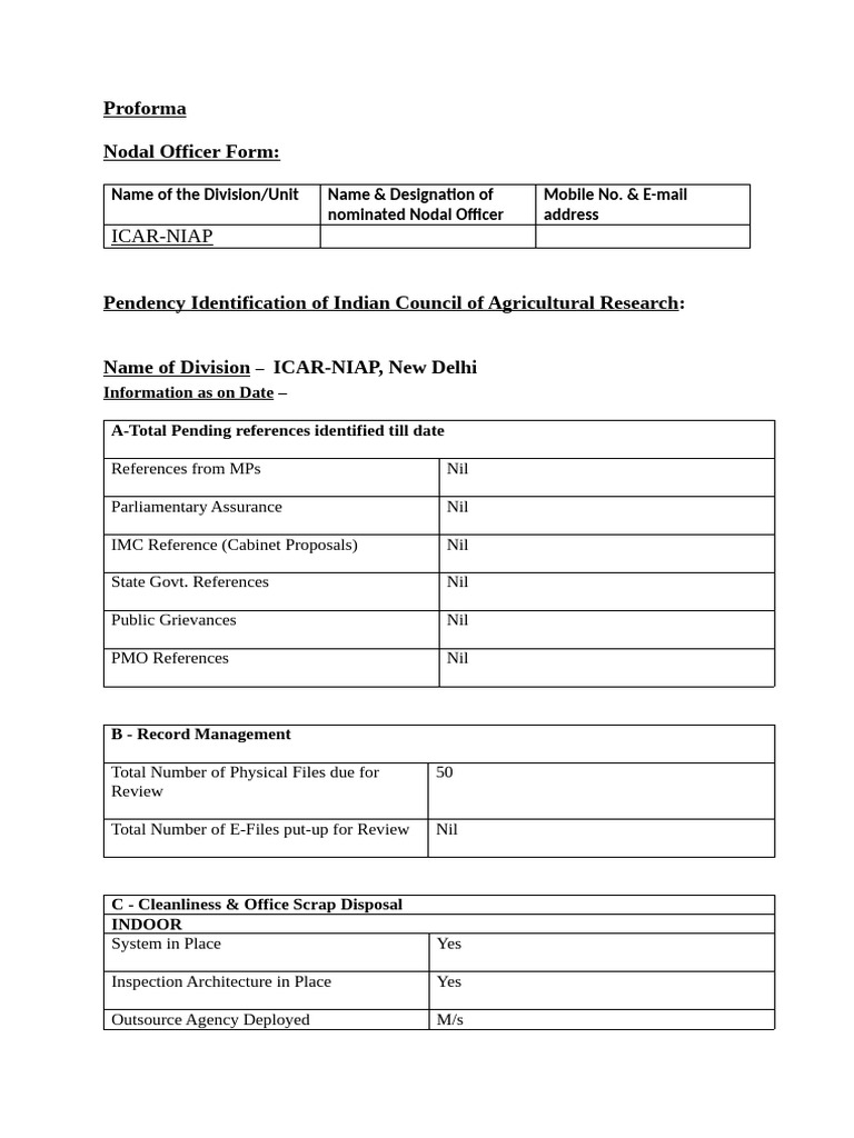 Pendency Special 5.0 Format | PDF