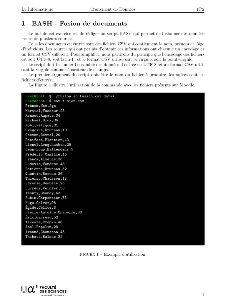 Script BASH et AWK pour fusionner et formater des données CSV | PDF ...