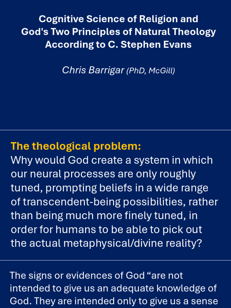 Cognitive Science of Religion & CS Evans | PDF