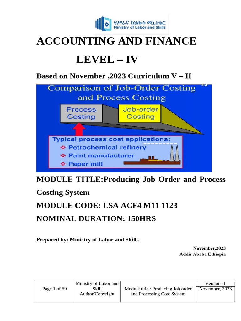 Job Order & Process Costing Guide | PDF | Cost Accounting | Cost Of ...