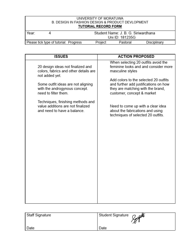 Tutorial 1 Record Form 12 12 2022 PDF | PDF