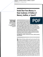Verbal Short Term Memory in Down Syndrome