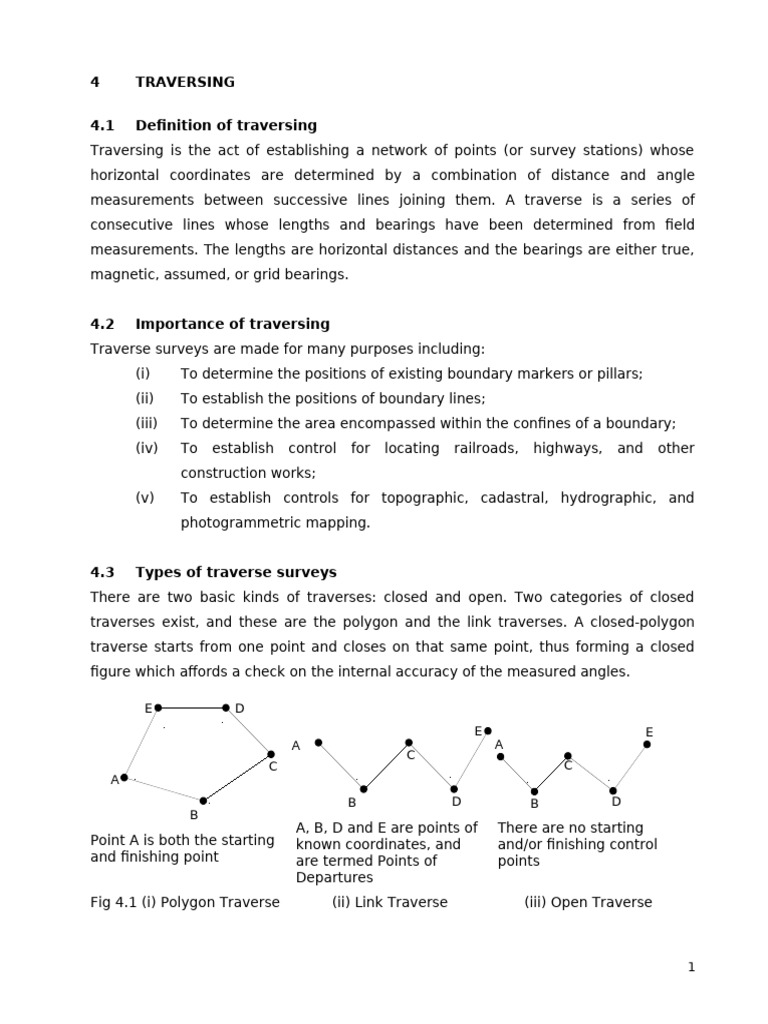 Geng 213 Notes - Traversing | PDF | Surveying | Angle
