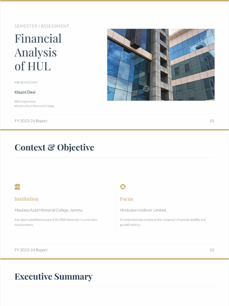Financial Analysis of HUL | PDF