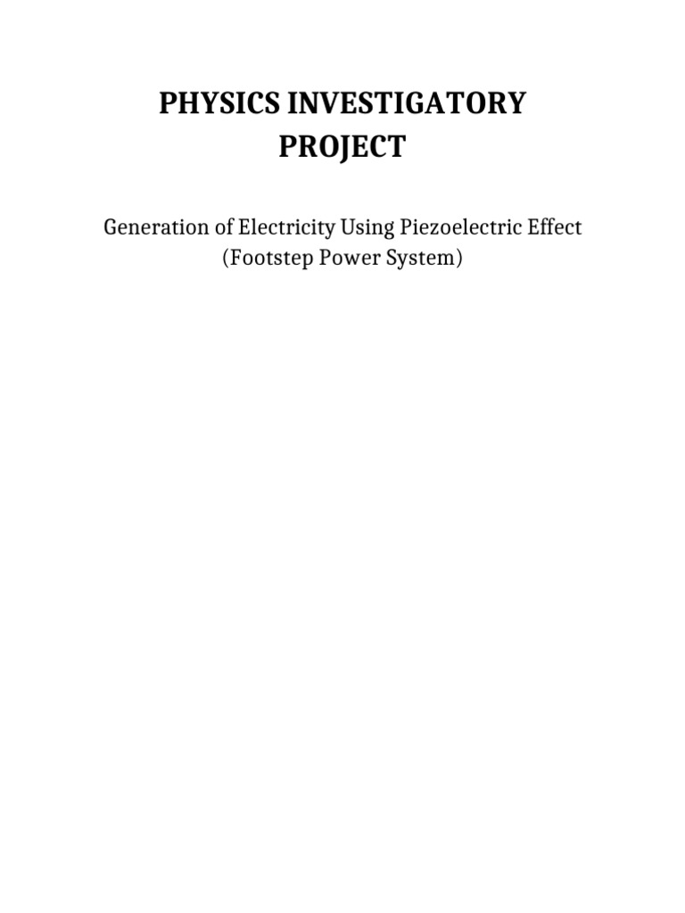 Footstep Power Generation Project | PDF | Piezoelectricity | Rectifier