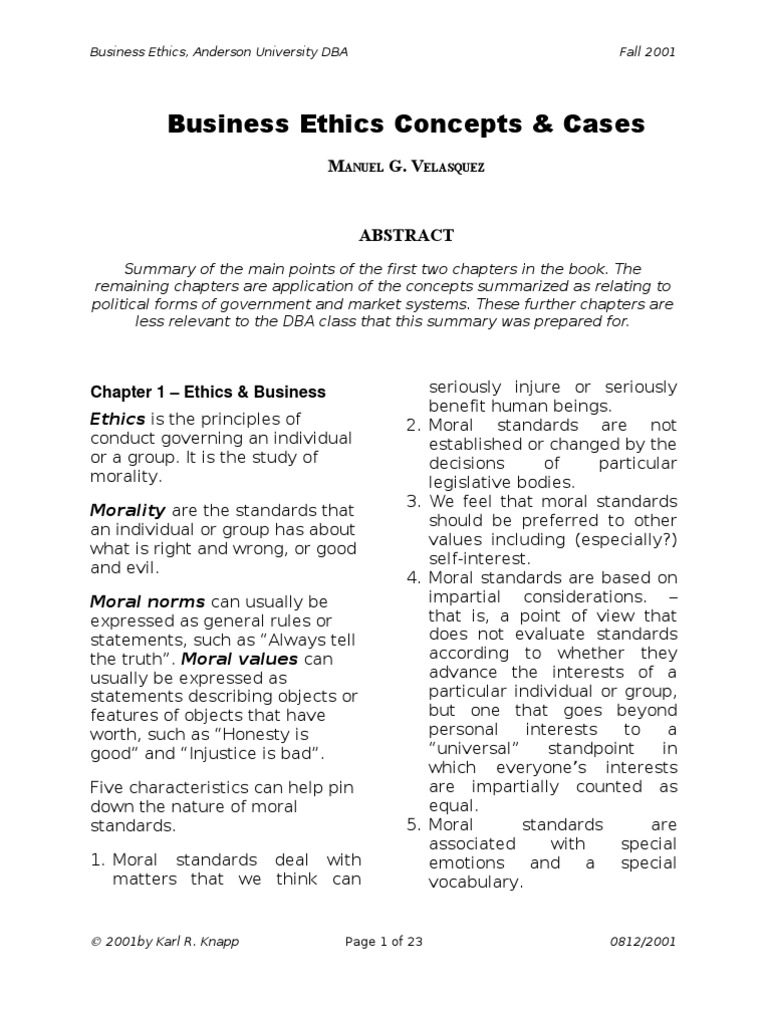 Business Ethics Summary | PDF | Morality | Utilitarianism