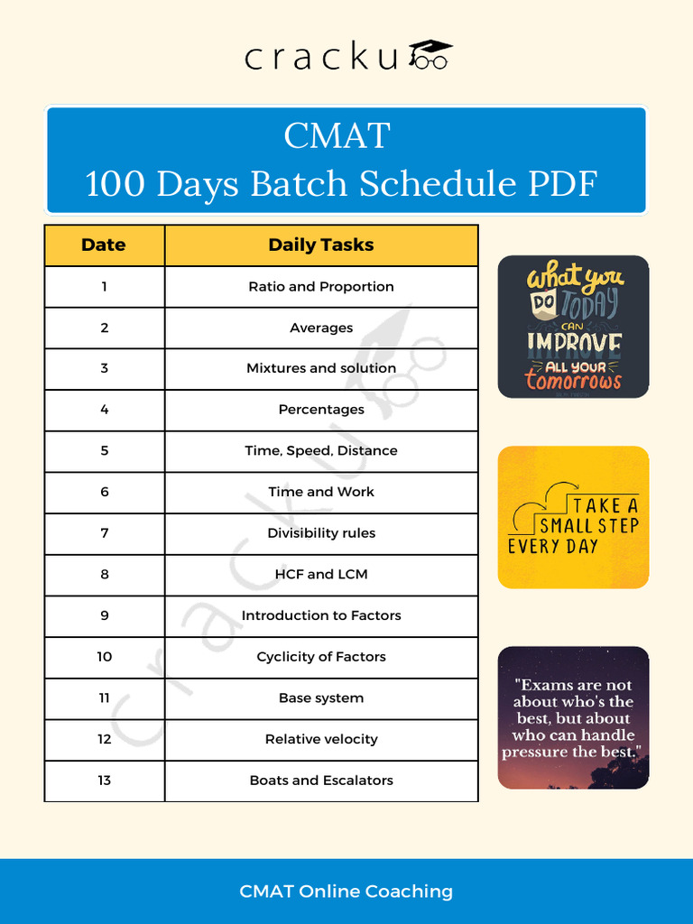 CMAT Batch Schedule PDF | PDF | Circle | Verb