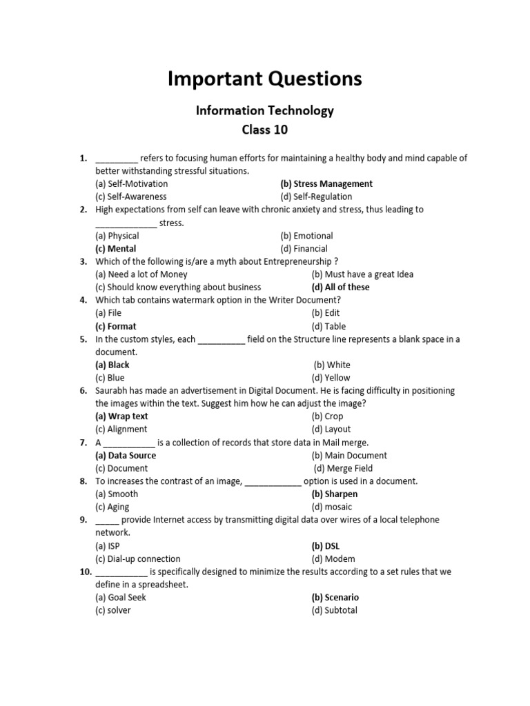 Revision of Class 10 IT | PDF | Databases | Information Retrieval