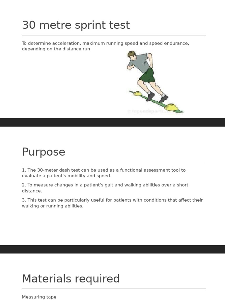 30m and 60m Sprint Test Procedures | PDF