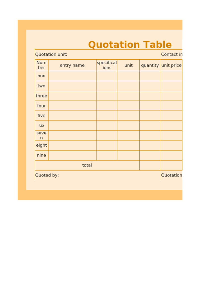 Quotation Form | PDF
