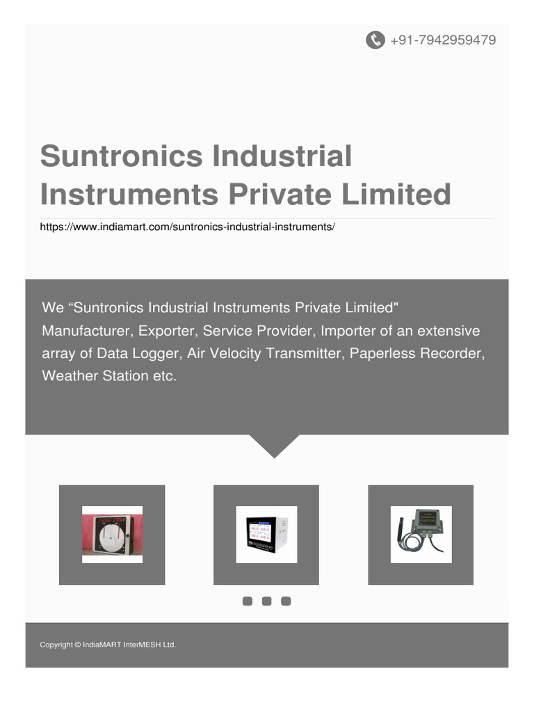 Suntronics Industrial Instruments Overview | PDF | Meteorology | Equipment