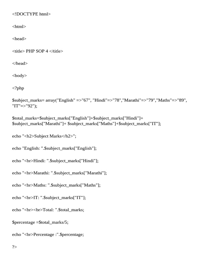 PHP Sop 4 | PDF