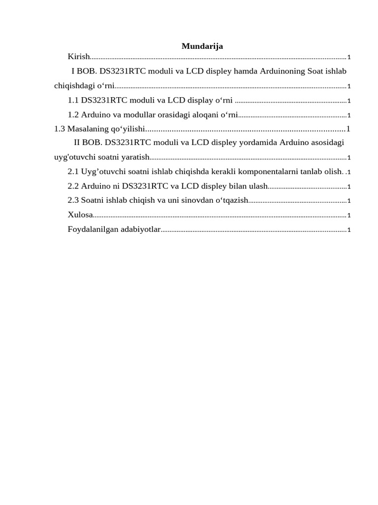 Ds3231rtc Moduli Va LCD Display o Rni | PDF