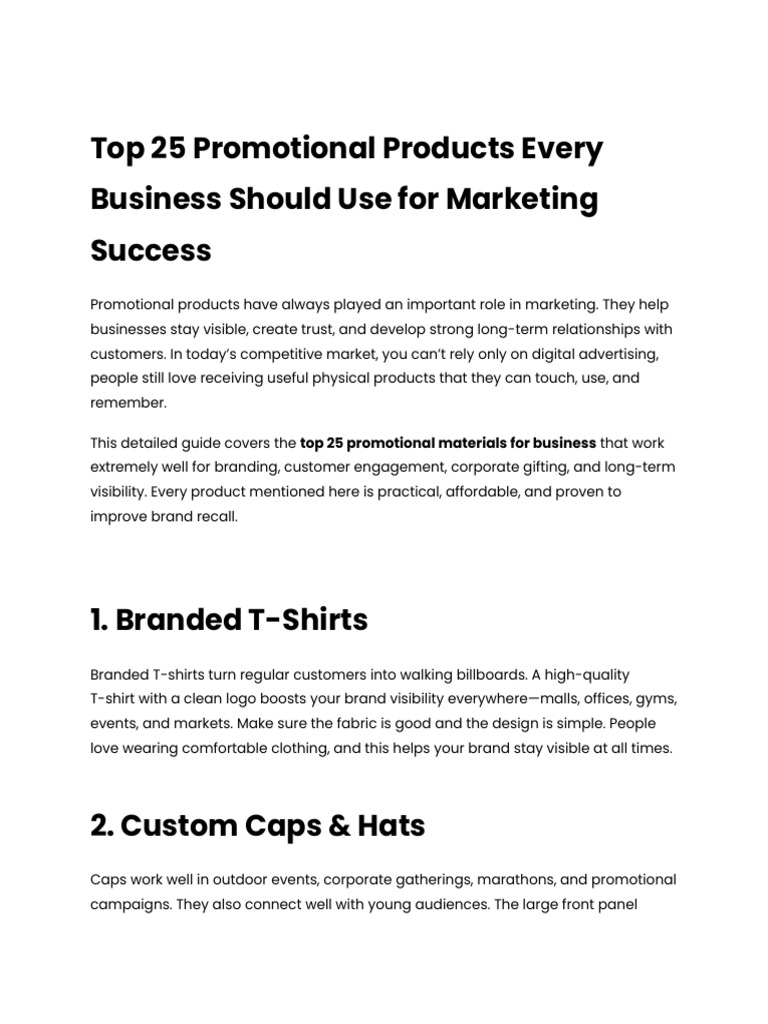 25 Essential Promotional Products for Marketing | PDF | Brand | Notebook