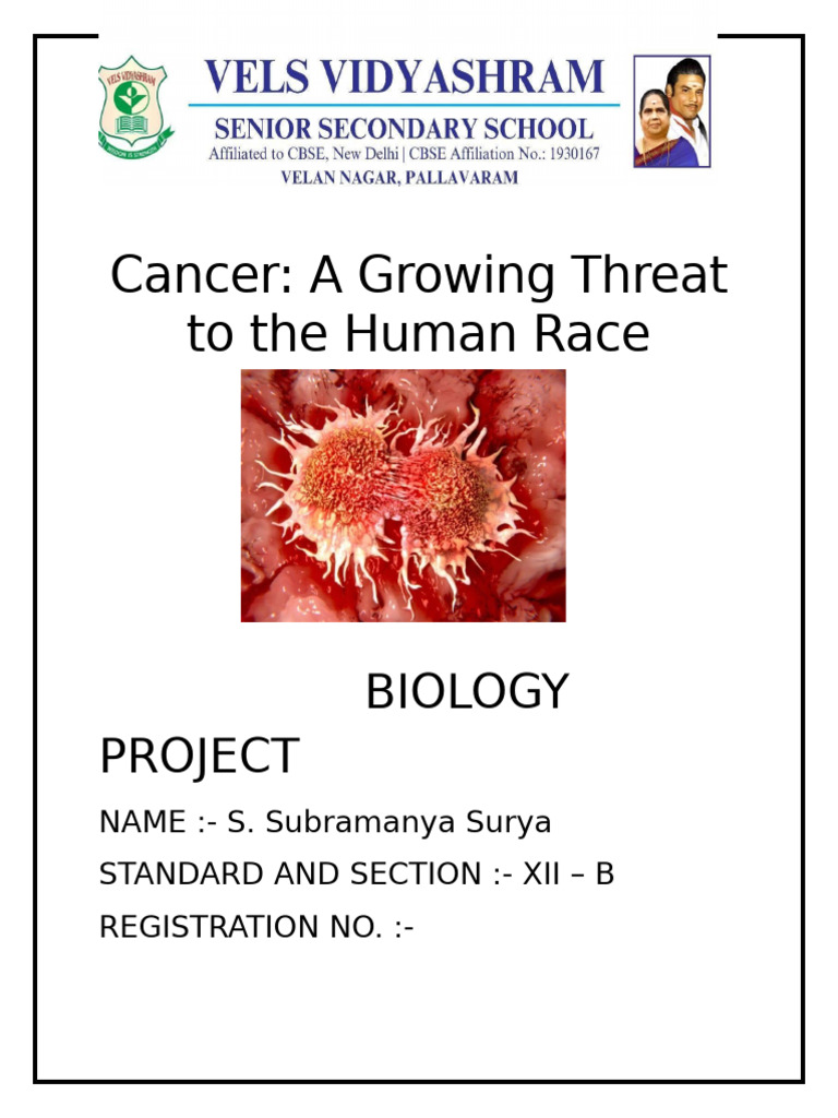 XII Biology Investigatory Project | PDF | Cancer | Lung Cancer
