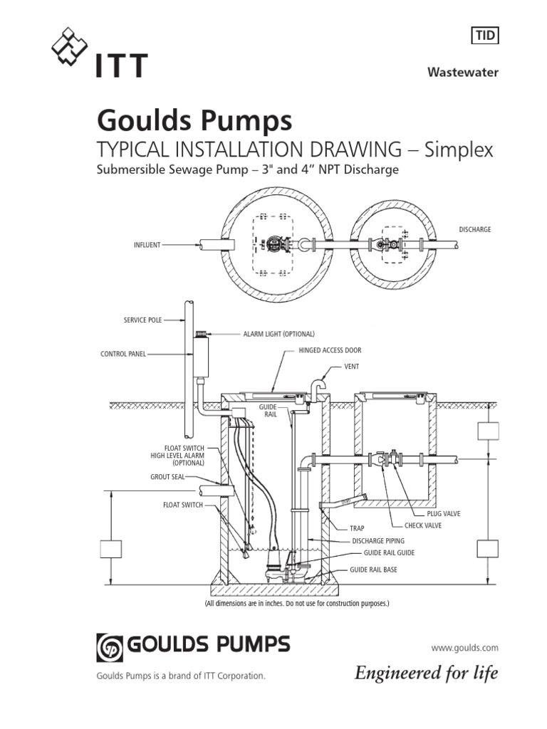 Submersible Sewage Pump Installation Guide | PDF | Pump | Valve