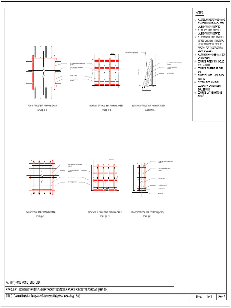 Temporary Formwork Details for Road Project | PDF | Building Materials ...