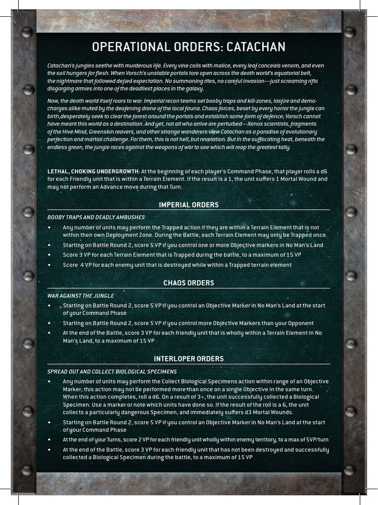 Catachan Operational Orders Guide | PDF