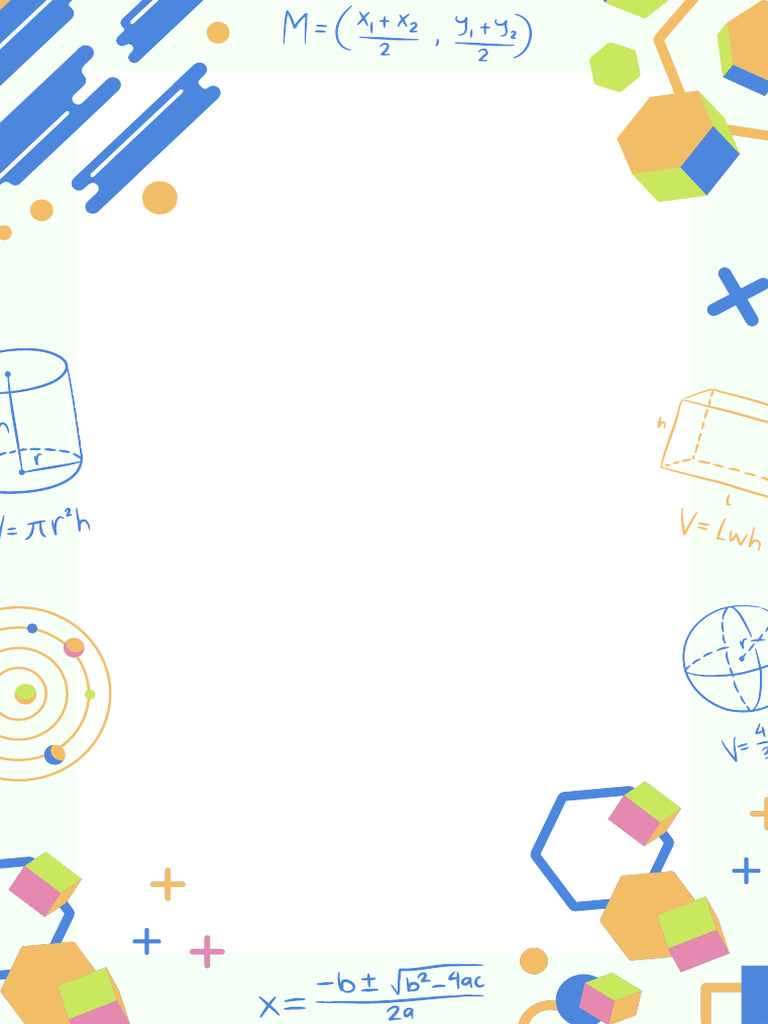 Blue Yellow Geometric Abstract Math Page Border | PDF