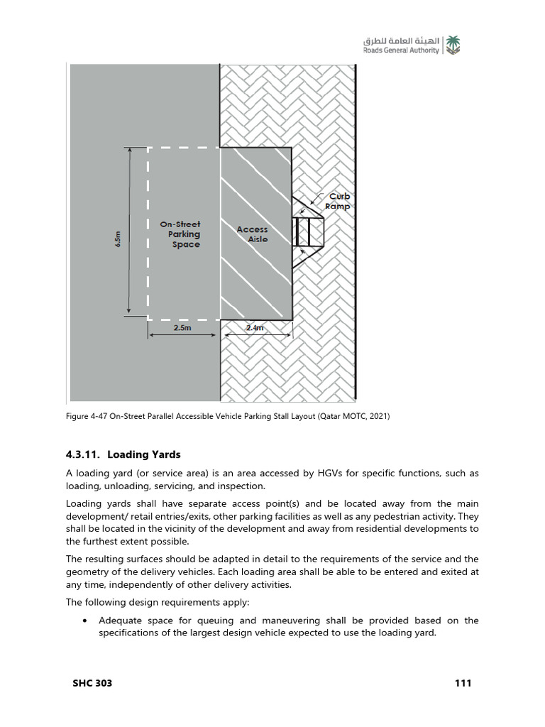 Loading Yard Design Guidelines for HGVs | PDF | Parking | Land Transport