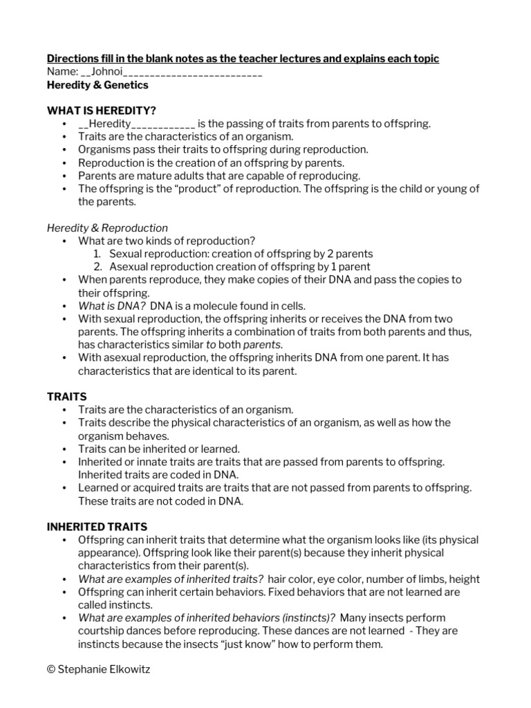 Understanding Heredity and Traits | PDF | Reproduction | Heredity