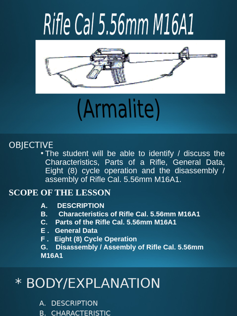M16A1 Rifle Operation and Disassembly Guide | PDF | Fuze | Cartridge ...