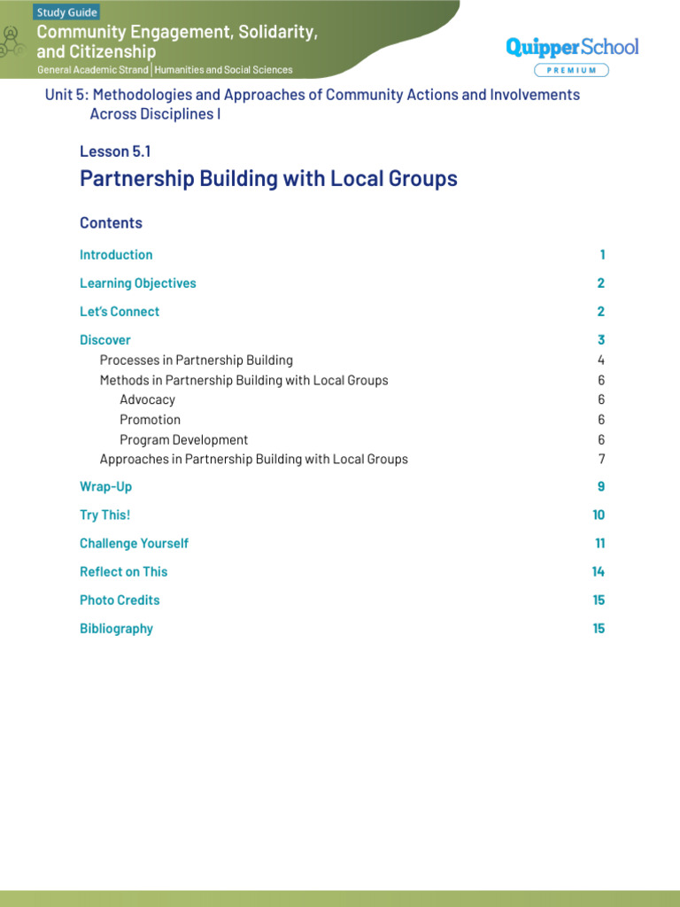 CSC 12 Q4 0501 SG_Partnership Building With Local Groups | PDF ...