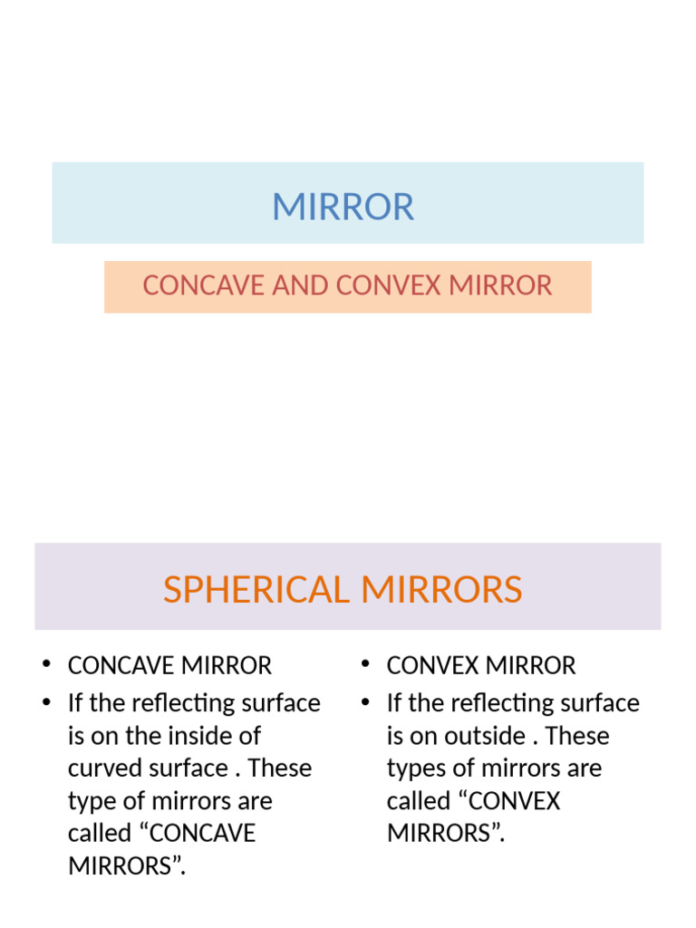 Concave vs Convex Mirrors Explained | PDF