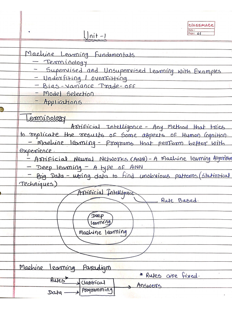 ML Unit 1 | PDF