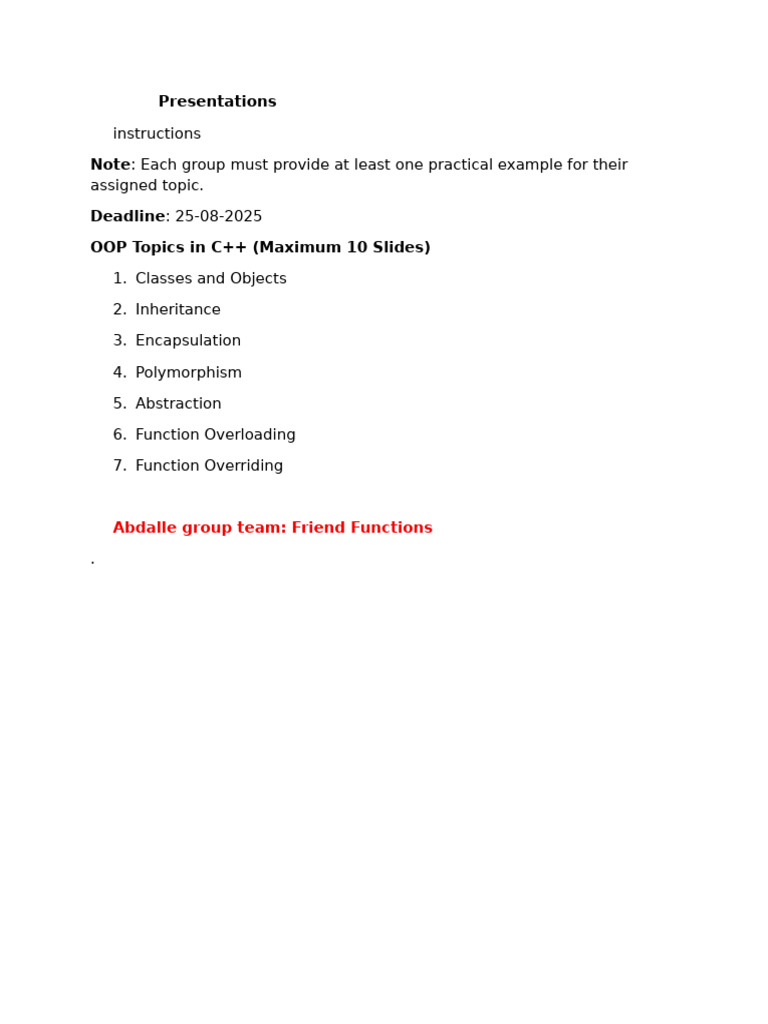 C++ Presentations Topics | PDF