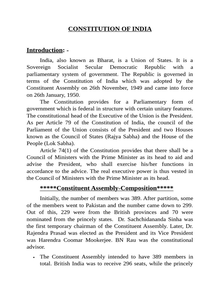 Overview of the Indian Constitution | PDF | Justice | Crime & Violence