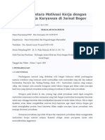 Hubungan Antara Motivasi Kerja Dengan Prestasi Kerja Karyawan Di Jurnal