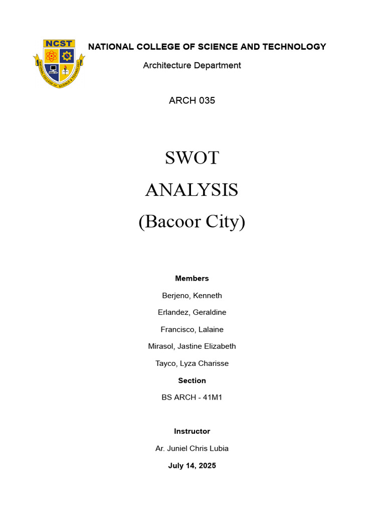 SWOT Analysis of Bacoor City Architecture | PDF | Environmental Design ...