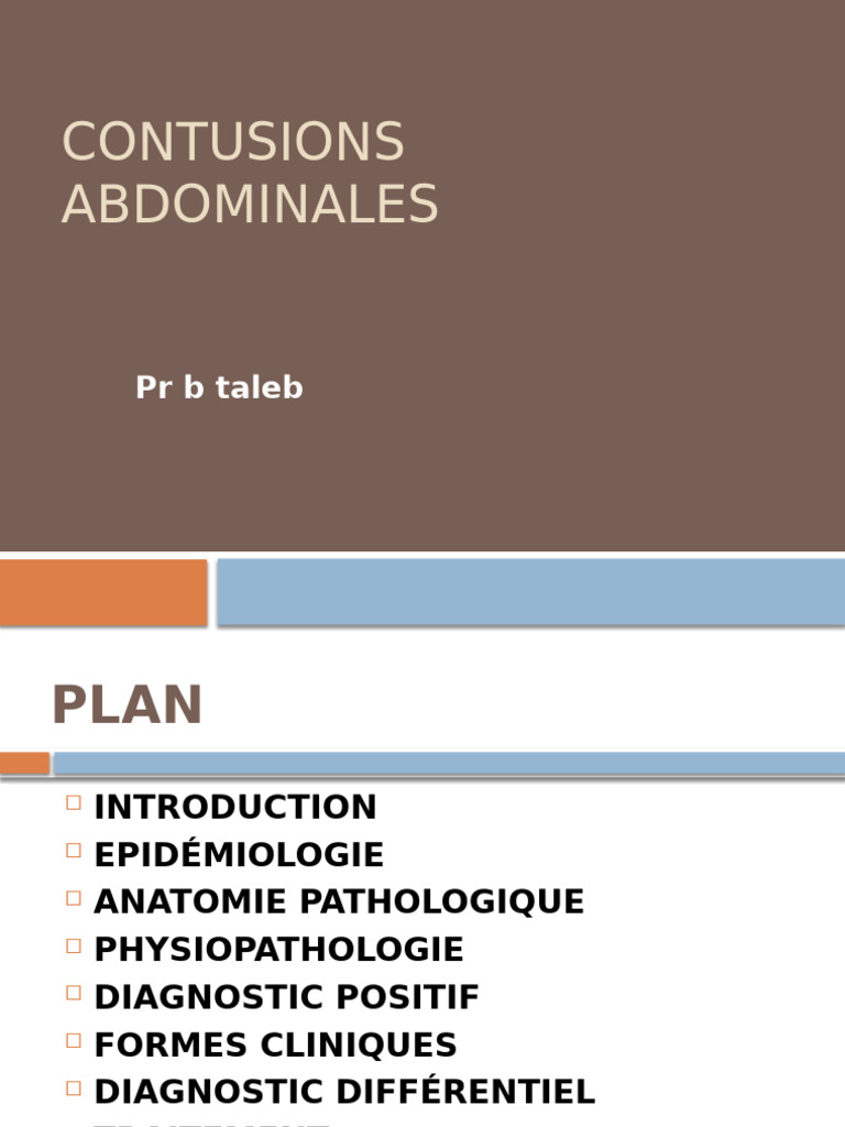 Contusions abdominales : diagnostic et traitement | PDF | Péritoine ...