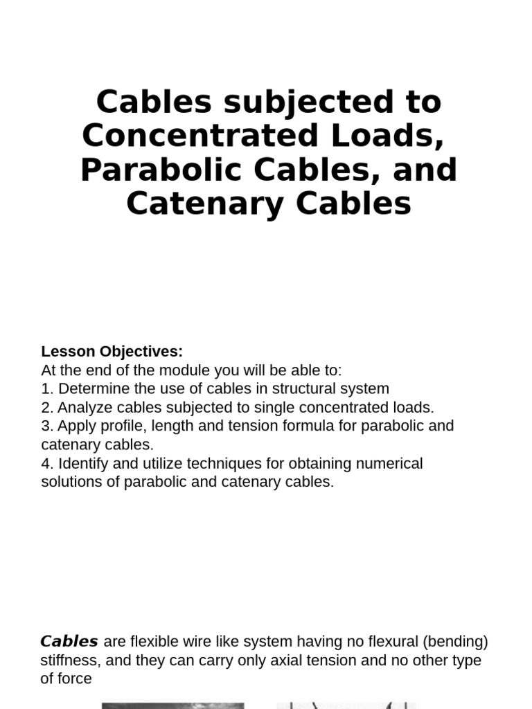 Analyzing Cables in Structural Systems | PDF | Bridge | Mechanical ...