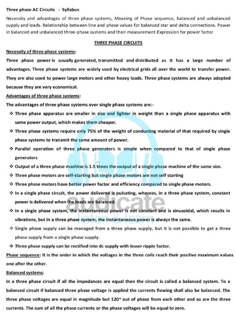 Three Phase AC | PDF | Electrical Impedance | Physical Quantities