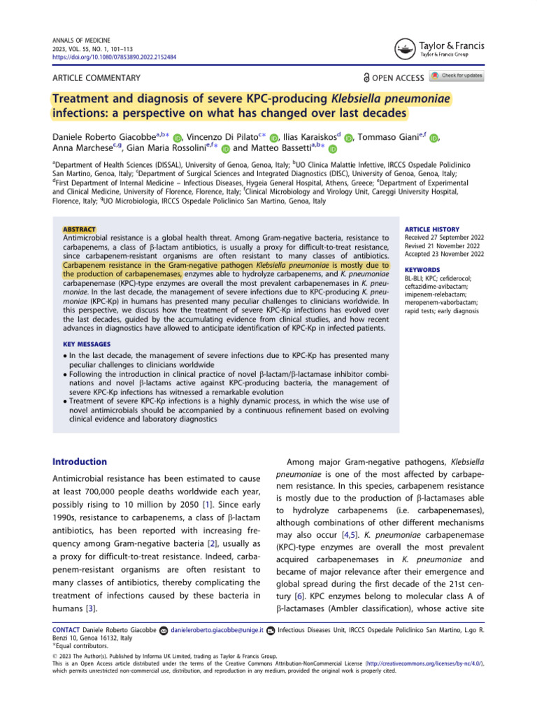 Infección Por KPC Manejo 2023 | PDF | Beta Lactamase | Antimicrobial ...