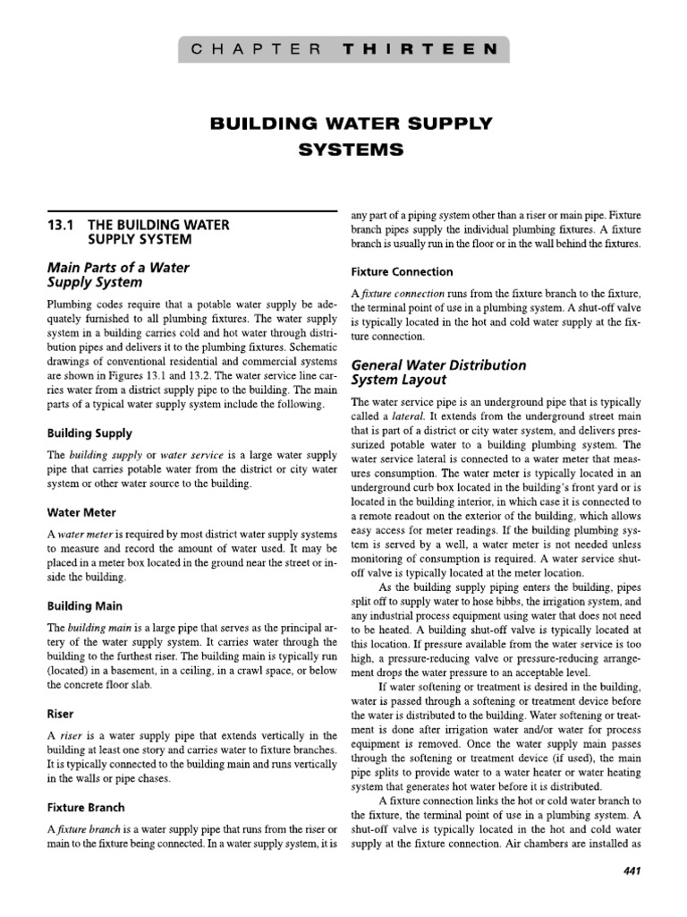 CHAPTER 13 Building Water Supply System | PDF