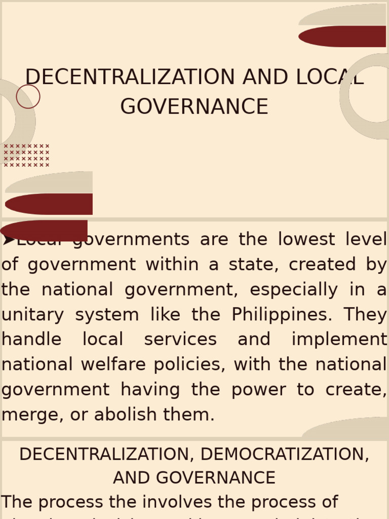 Decentralization in Philippine Governance | PDF | Government | Governance