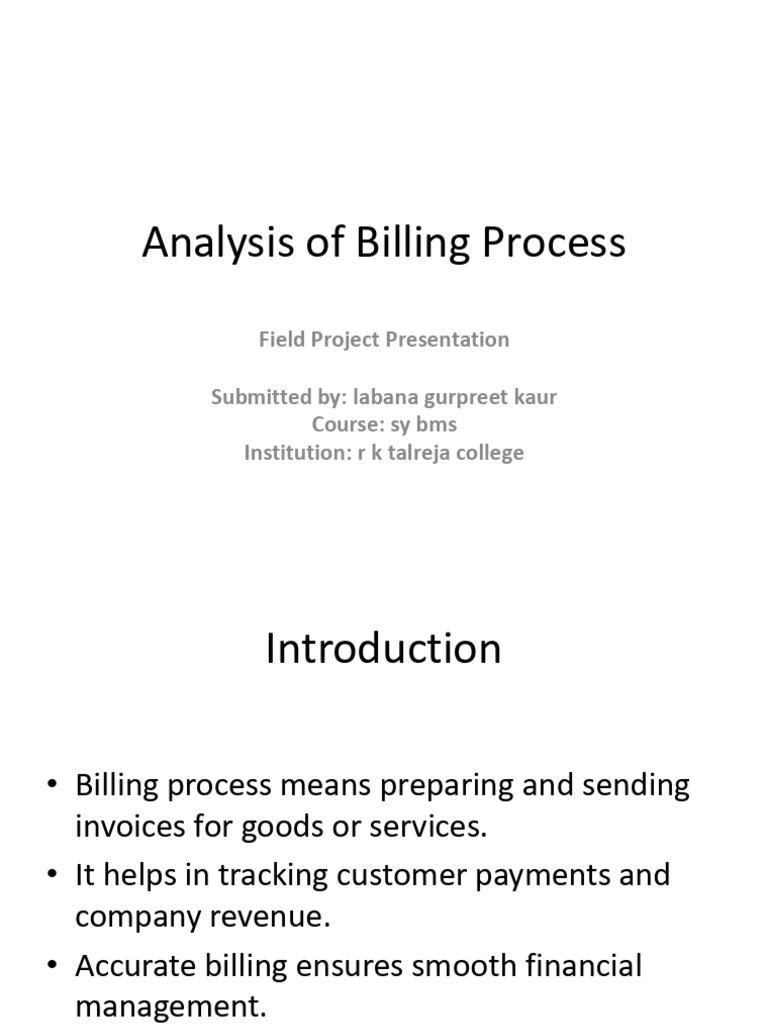 Analysis of Billing Process Presentation | PDF