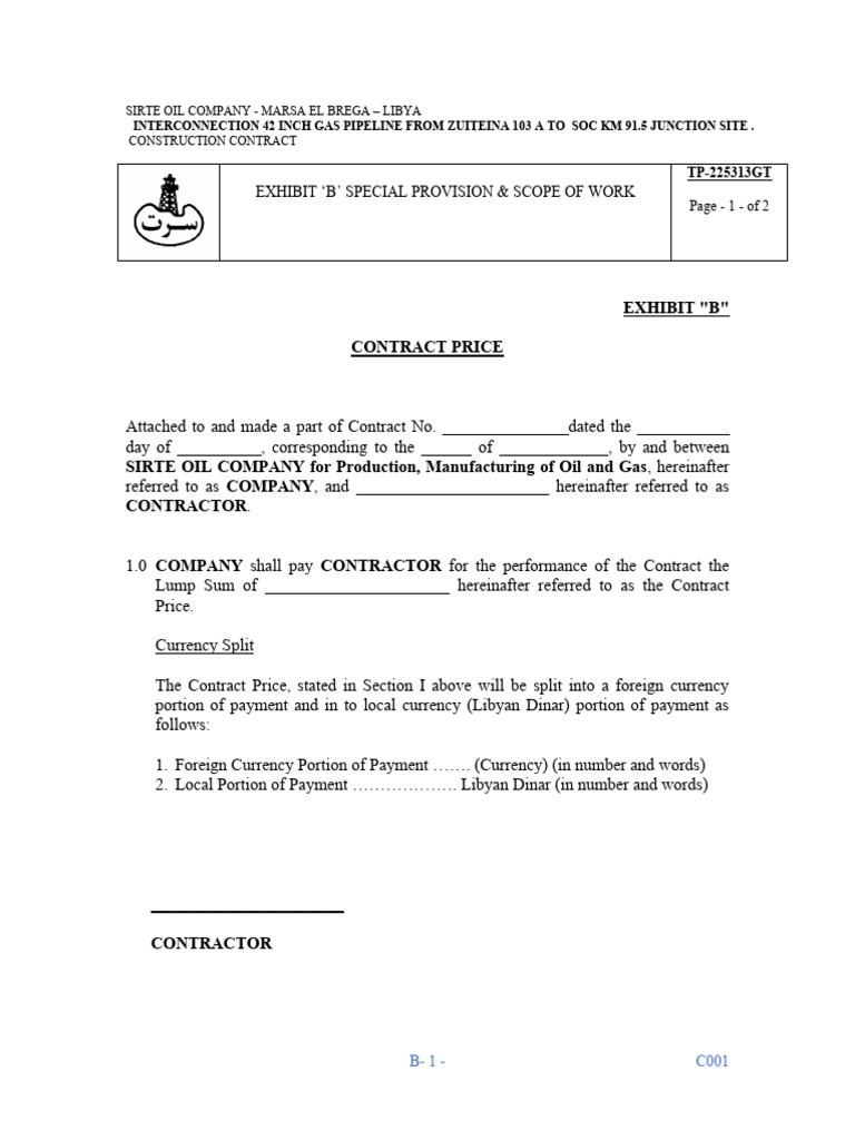 EXHIBIT 'B' Contract Price & Terms of Payment | PDF